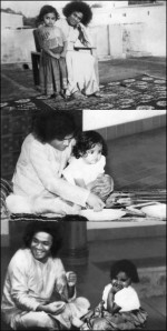 Sudha Raghunathan As A Child With Bhagavan Sri Sathya Sai Baba